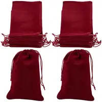 20Pcs Rectangle Velvet Drawstring Pouches