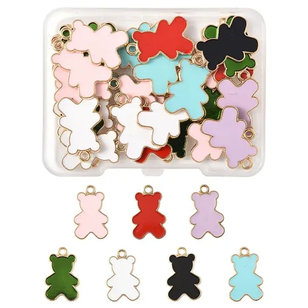 36Pcs Alloy Enamel Pendants