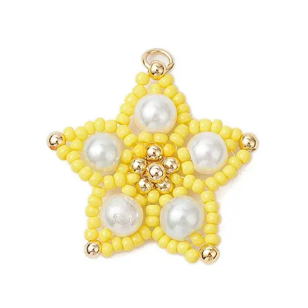 Glass Seed Beaded Star Pendants
