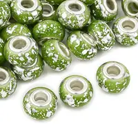 Opaque Resin Rondelle European Beads
