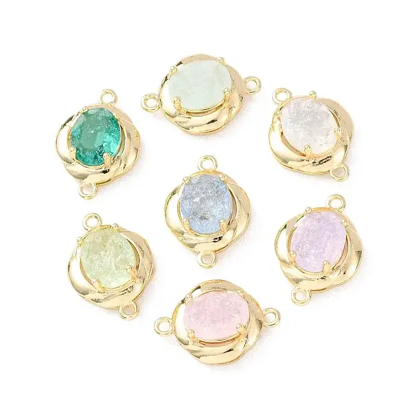 Brass with Glass Connector Charms
