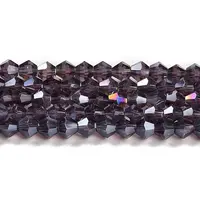 Transparent Electroplate Glass Beads Strands