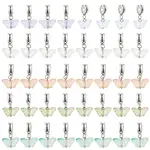 40Pcs 5 Colors Glass Pendants