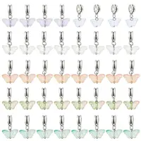 40Pcs 5 Colors Glass Pendants