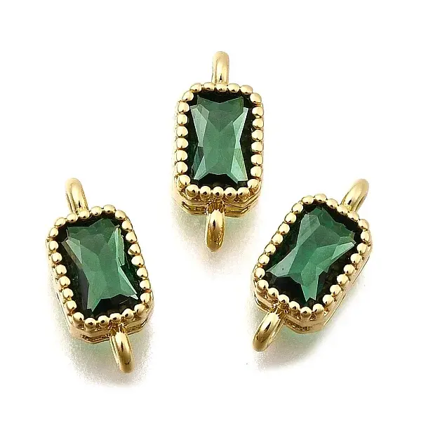 Real 18K Gold Plated Brass Micro Pave Cubic Zirconia Links Connectors