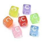 Spray Painted Transparent Acrylic Beads