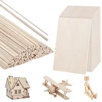 180Pcs 2 Styles Wooden Craft Sticks