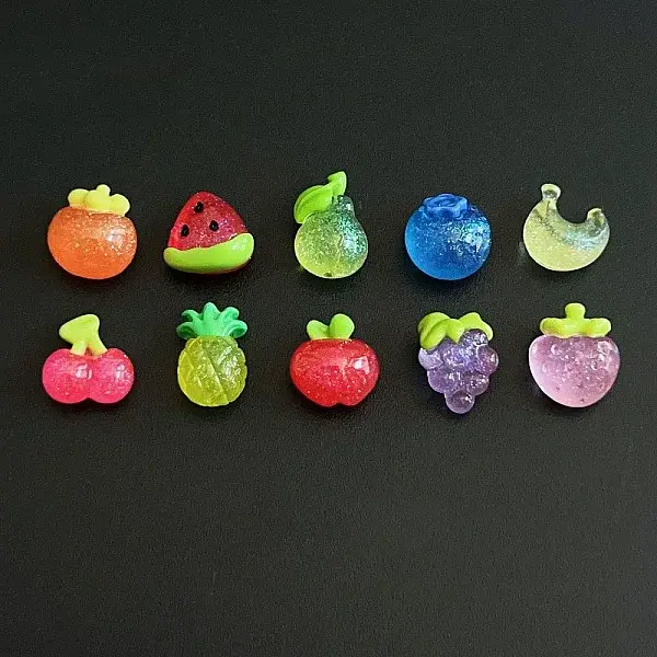 Transparent Glitter Resin Cabochons