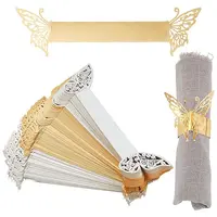 100Pcs 4 Styles Metallic Paper Napkin Rings