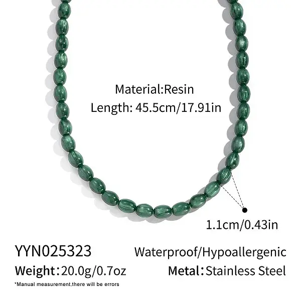 Autumn Winter Resin Oval Beaded Necklaces