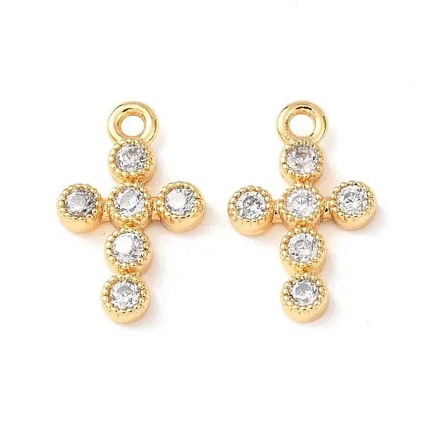 Brass Micro Pave Cubic Zirconia Pendants