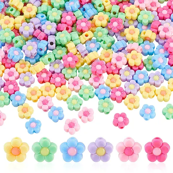 200Pcs Opaque Acrylic Beads