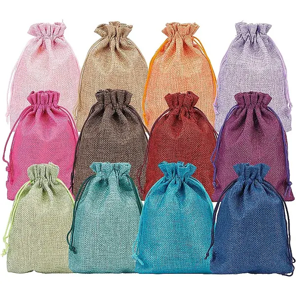 Burlap Packing Pouches Drawstring Bags