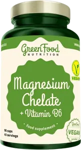 GREENFOOD NUTRITION Magnesium Chelate + Vitamin B6 90 kapslí