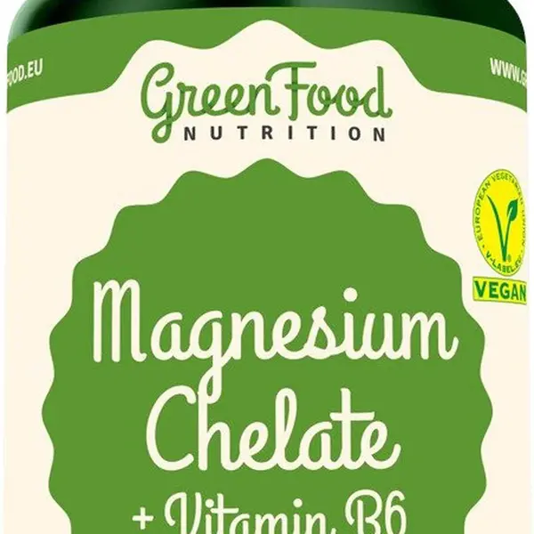 GREENFOOD NUTRITION Magnesium Chelate + Vitamin B6 90 kapslí