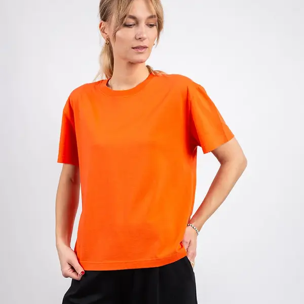 Tričko Organic Basics True Heavy Boxy Tee Tangerine