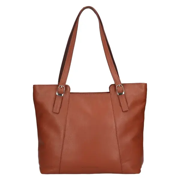 Kožená dámská kabelka přes rameno SendiDesign Marle - koňak