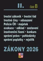 Zákony II/B 2026 Trestní právo - Trestní zákoník, Trestní řád, Policejní sbor, Exekuce, Insolvenční zákon, Správní řád, Soudní řád správní, Správní po
