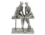 Dekorační soška Zamilovaný pár, stříbrná