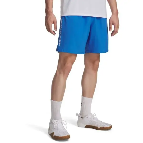 Under Armour WOVEN WORDMARK Pánske krátke nohavice, modrá, veľkosť XXXL