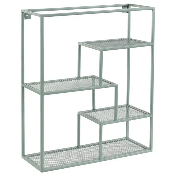 home24 NÁSTĚNNÝ REGÁL, zelená, 50/60/18 cm