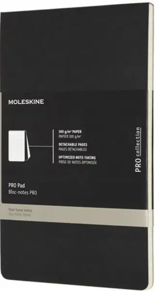 Poznámkový blok Moleskine Professional - L, linkovaný, černý