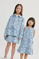 Dětské riflové šaty Liewood Angelica Printed Denim frill Dress