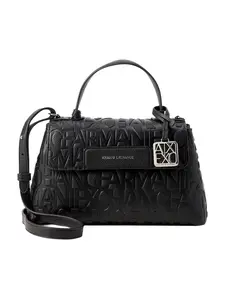ARMANI EXCHANGE Kabelka 'LIZ PEBBLE'  čierna / strieborná