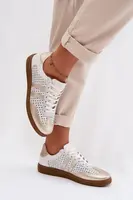 Kožené perforované dámske tenisky Zazoo