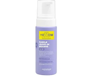 Bezoplachová fialová pěna pro neutralizaci žlutých tónů Yellow Professional Silver Purple Leave-In Mouse - 160 ml + dárek zdarma