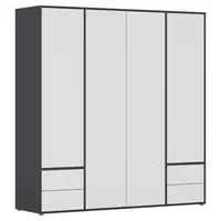 Rauch Möbel ŠATNÍ SKŘÍŇ S OTOČNÝMI DVEŘMI, šedá, bílá, 187/194/53 cm