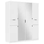 Rauch Möbel ŠATNÍ SKŘÍŇ S OTOČNÝMI DVEŘMI, barvy stříbra, bílá, 181/210/54 cm