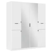 Rauch Möbel ŠATNÍ SKŘÍŇ S OTOČNÝMI DVEŘMI, barvy stříbra, bílá, 181/210/54 cm