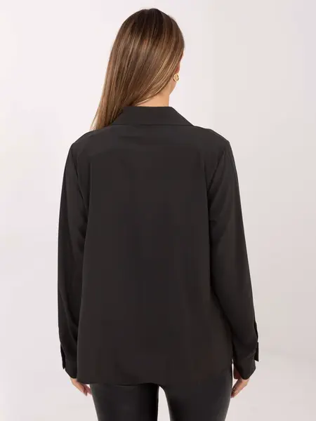 Dámská košile s uzlem, tmavě hnědá