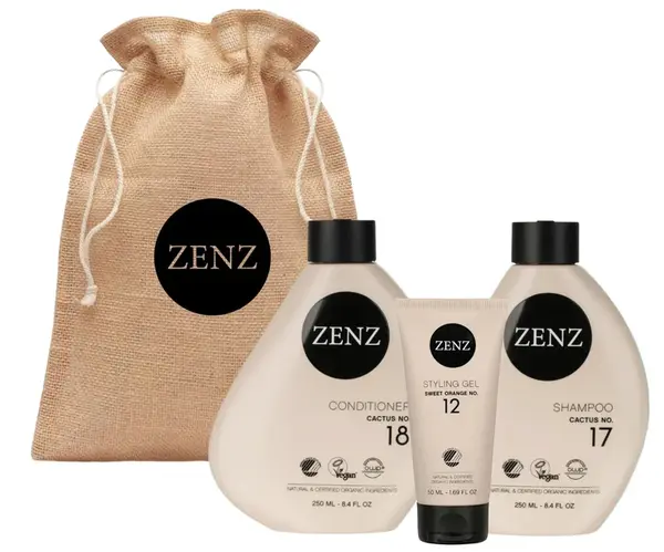 Dárková sada pro hydrataci a změkčení suchých a kudrnatých vlasů Zenz Cactus + dárek zdarma