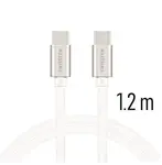 Swissten datový kabel textil, USB-C / USB-C, 1,2m, stříbrný