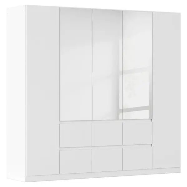 Rauch Möbel ŠATNÍ SKŘÍŇ S OTOČNÝMI DVEŘMI, barvy stříbra, bílá, 226/210/54 cm