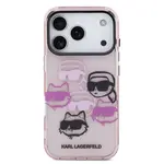 Zadní kryt Karl Lagerfeld IML Multi K&CH Heads pro Apple iPhone 17 Pro, růžová