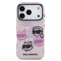 Zadní kryt Karl Lagerfeld IML Multi K&CH Heads pro Apple iPhone 17 Pro, růžová