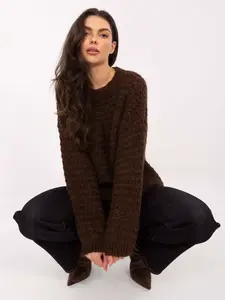 Hnedý pletený sveter