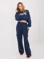 Námořnické modré kapsáčové kalhoty