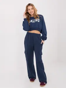 Námořnické modré kapsáčové kalhoty