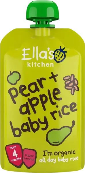 ELLA'S KITCHEN BIO Dětská rýže, hruška a jablko 120 g
