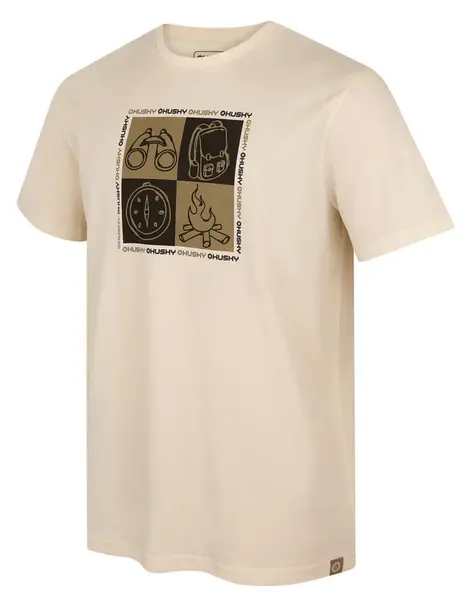 Husky Tee Square M L, beige Pánské bavlněné triko