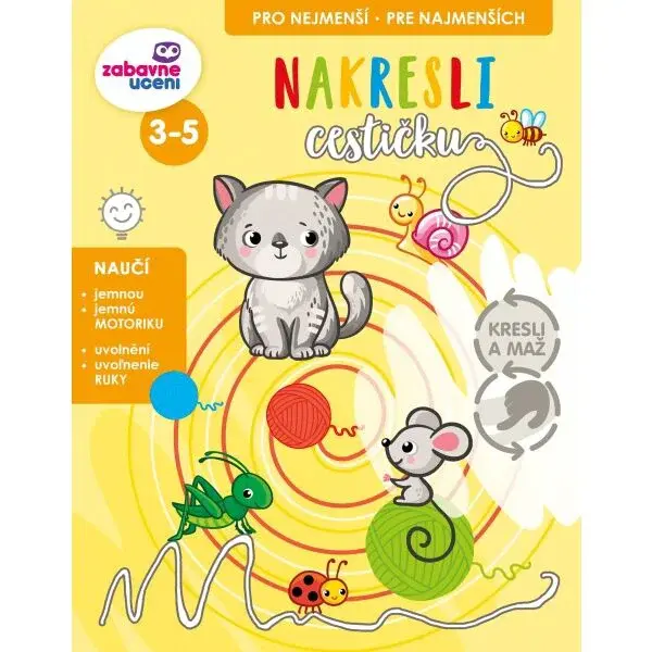 ZÁBAVNÉ UCENÍ NAKRESLITE CESTIČKU Vzdelávací zošit, mix, veľkosť