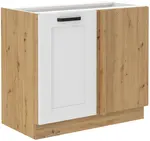 Spodní rohová skříňka Luna 105 ND 1F BB Barva korpusu: Dub artisan, Barva dvířek: Bílá