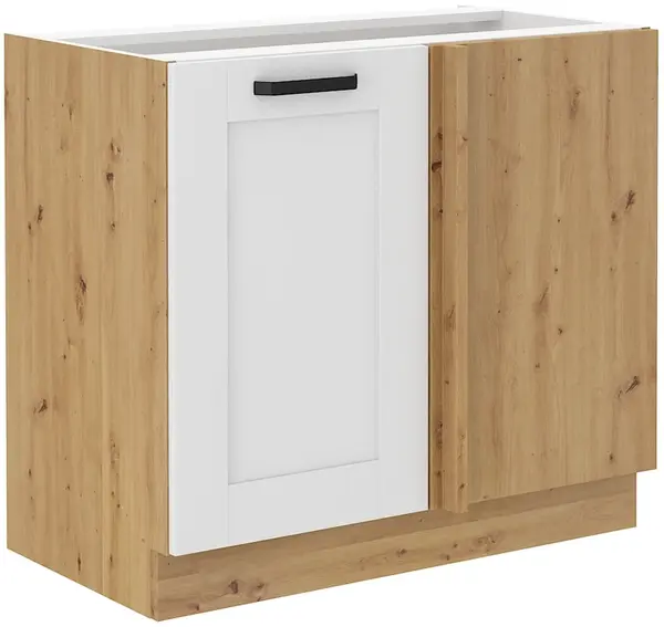 Spodní rohová skříňka Luna 105 ND 1F BB Barva korpusu: Dub artisan, Barva dvířek: Bílá