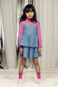 Dětské riflové šaty Mini Rodini denim dots