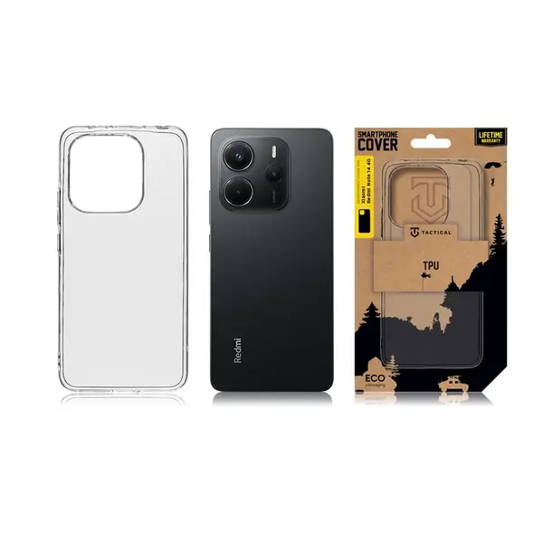 Zadní kryt Tactical TPU pro Xiaomi Redmi Note 14 4G, transparentní