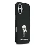 Zadní kryt Karl Lagerfeld Liquid Silicone Metal Ikonik pro Apple iPhone 17, černá